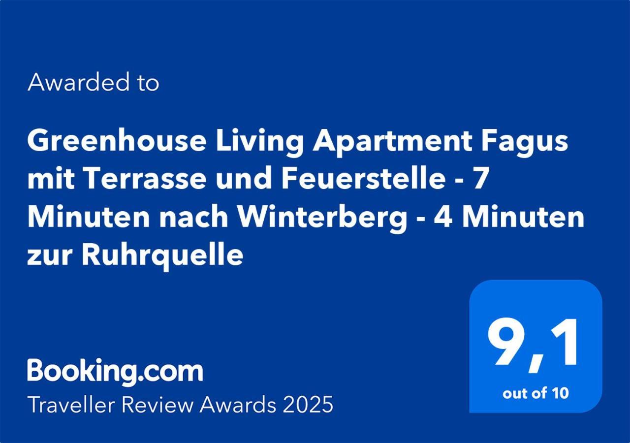 Greenhouse Living Apartment Fagus Mit Terrasse Und Feuerstelle - 6 Minuten Nach Winterberg - 4 Minuten Zur Ruhrquelle - Wandern - Mountainbike Fahren - Reisen Mit Hund & Natur Geniessen Medebach Exterior foto